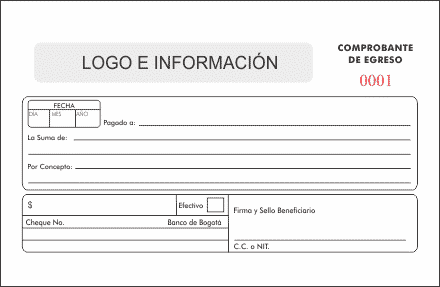 diseño plantilla comprobante egreso
